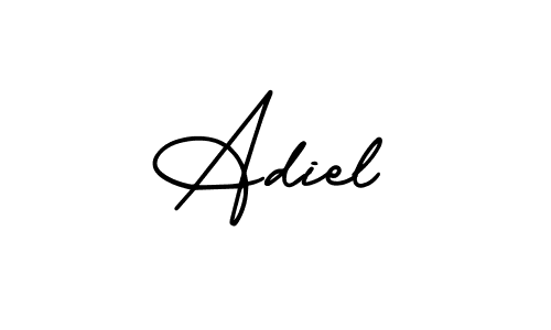 This is the best signature style for the Adiel name. Also you like these signature font (AmerikaSignatureDemo-Regular). Mix name signature. Adiel signature style 3 images and pictures png