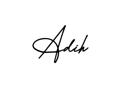 You should practise on your own different ways (AmerikaSignatureDemo-Regular) to write your name (Adih) in signature. don't let someone else do it for you. Adih signature style 3 images and pictures png