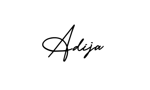 How to make Adija name signature. Use AmerikaSignatureDemo-Regular style for creating short signs online. This is the latest handwritten sign. Adija signature style 3 images and pictures png
