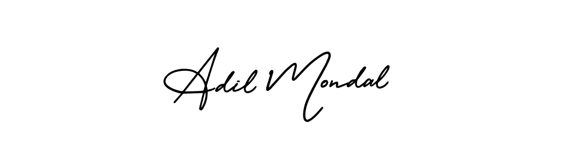 Make a beautiful signature design for name Adil Mondal. With this signature (AmerikaSignatureDemo-Regular) style, you can create a handwritten signature for free. Adil Mondal signature style 3 images and pictures png