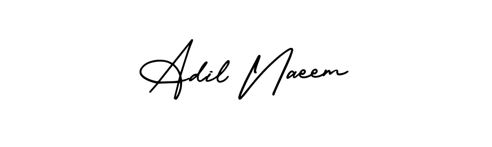 Make a beautiful signature design for name Adil Naeem. With this signature (AmerikaSignatureDemo-Regular) style, you can create a handwritten signature for free. Adil Naeem signature style 3 images and pictures png