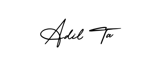 Design your own signature with our free online signature maker. With this signature software, you can create a handwritten (AmerikaSignatureDemo-Regular) signature for name Adil Ta. Adil Ta signature style 3 images and pictures png