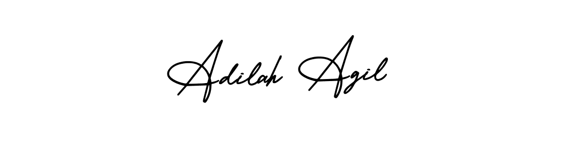 AmerikaSignatureDemo-Regular is a professional signature style that is perfect for those who want to add a touch of class to their signature. It is also a great choice for those who want to make their signature more unique. Get Adilah Agil name to fancy signature for free. Adilah Agil signature style 3 images and pictures png