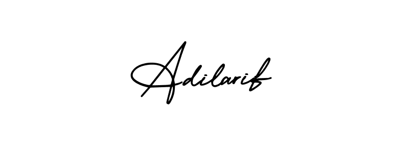 You should practise on your own different ways (AmerikaSignatureDemo-Regular) to write your name (Adilarif) in signature. don't let someone else do it for you. Adilarif signature style 3 images and pictures png