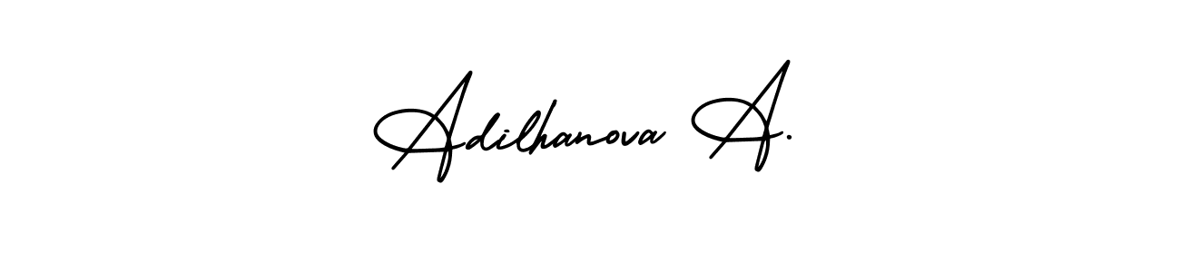 Adilhanova A. stylish signature style. Best Handwritten Sign (AmerikaSignatureDemo-Regular) for my name. Handwritten Signature Collection Ideas for my name Adilhanova A.. Adilhanova A. signature style 3 images and pictures png