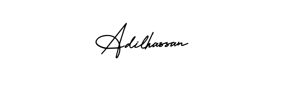 Make a beautiful signature design for name Adilhassan. With this signature (AmerikaSignatureDemo-Regular) style, you can create a handwritten signature for free. Adilhassan signature style 3 images and pictures png