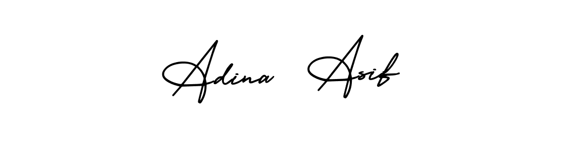 How to make Adina  Asif name signature. Use AmerikaSignatureDemo-Regular style for creating short signs online. This is the latest handwritten sign. Adina  Asif signature style 3 images and pictures png