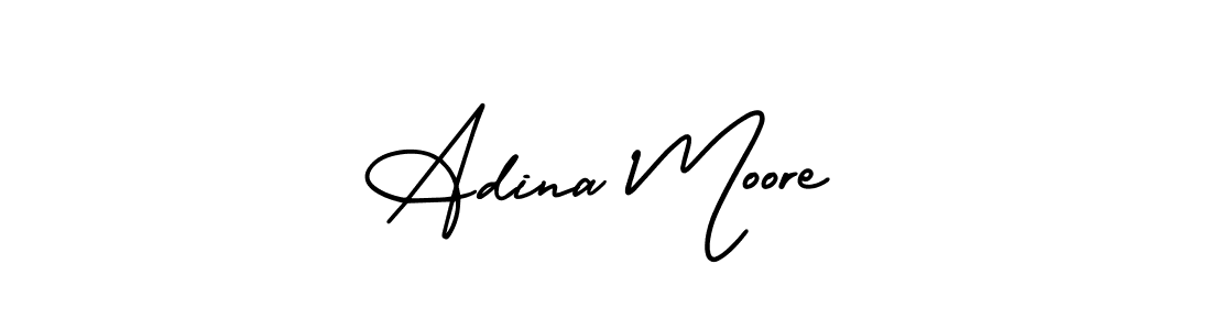 How to make Adina Moore name signature. Use AmerikaSignatureDemo-Regular style for creating short signs online. This is the latest handwritten sign. Adina Moore signature style 3 images and pictures png
