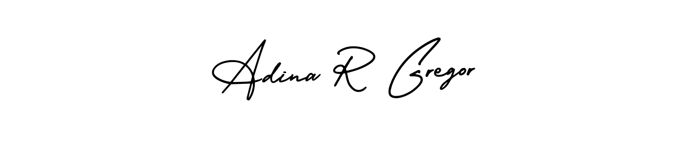 Adina R Gregor stylish signature style. Best Handwritten Sign (AmerikaSignatureDemo-Regular) for my name. Handwritten Signature Collection Ideas for my name Adina R Gregor. Adina R Gregor signature style 3 images and pictures png