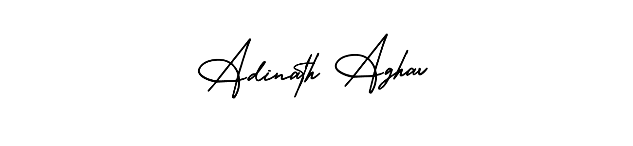 You should practise on your own different ways (AmerikaSignatureDemo-Regular) to write your name (Adinath Aghav) in signature. don't let someone else do it for you. Adinath Aghav signature style 3 images and pictures png