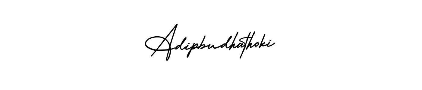 How to make Adipbudhathoki name signature. Use AmerikaSignatureDemo-Regular style for creating short signs online. This is the latest handwritten sign. Adipbudhathoki signature style 3 images and pictures png