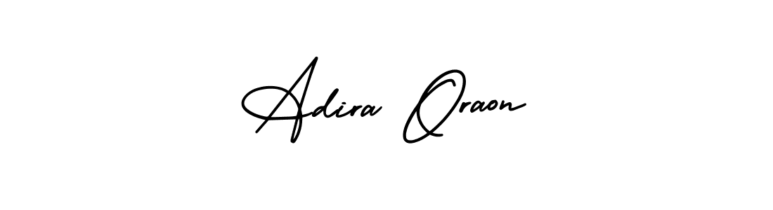 if you are searching for the best signature style for your name Adira Oraon. so please give up your signature search. here we have designed multiple signature styles  using AmerikaSignatureDemo-Regular. Adira Oraon signature style 3 images and pictures png