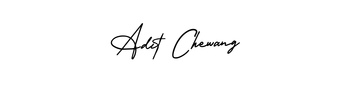 You should practise on your own different ways (AmerikaSignatureDemo-Regular) to write your name (Adit Chewang) in signature. don't let someone else do it for you. Adit Chewang signature style 3 images and pictures png