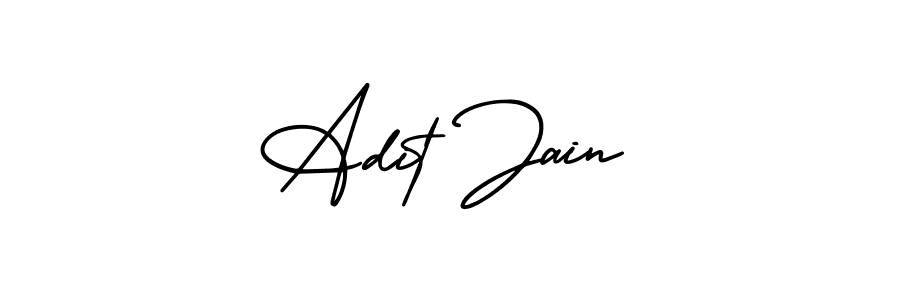 Also You can easily find your signature by using the search form. We will create Adit Jain name handwritten signature images for you free of cost using AmerikaSignatureDemo-Regular sign style. Adit Jain signature style 3 images and pictures png
