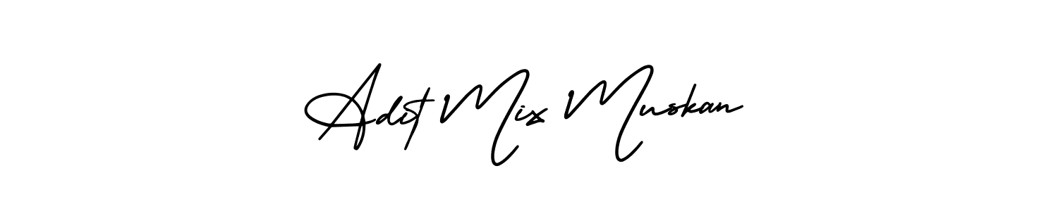 The best way (AmerikaSignatureDemo-Regular) to make a short signature is to pick only two or three words in your name. The name Adit Mix Muskan include a total of six letters. For converting this name. Adit Mix Muskan signature style 3 images and pictures png