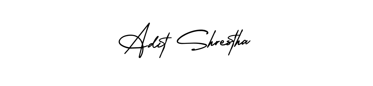 Design your own signature with our free online signature maker. With this signature software, you can create a handwritten (AmerikaSignatureDemo-Regular) signature for name Adit Shrestha. Adit Shrestha signature style 3 images and pictures png