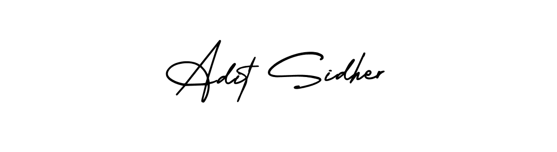 The best way (AmerikaSignatureDemo-Regular) to make a short signature is to pick only two or three words in your name. The name Adit Sidher include a total of six letters. For converting this name. Adit Sidher signature style 3 images and pictures png