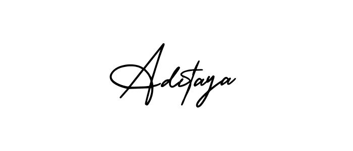How to make Aditaya name signature. Use AmerikaSignatureDemo-Regular style for creating short signs online. This is the latest handwritten sign. Aditaya signature style 3 images and pictures png