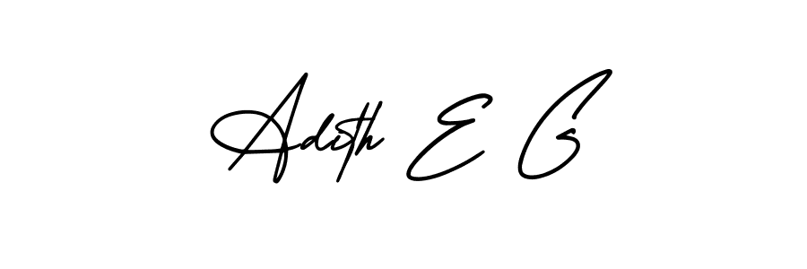 Make a beautiful signature design for name Adith E G. With this signature (AmerikaSignatureDemo-Regular) style, you can create a handwritten signature for free. Adith E G signature style 3 images and pictures png
