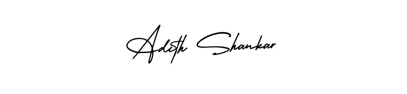 You should practise on your own different ways (AmerikaSignatureDemo-Regular) to write your name (Adith Shankar) in signature. don't let someone else do it for you. Adith Shankar signature style 3 images and pictures png