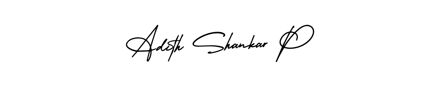 It looks lik you need a new signature style for name Adith Shankar P. Design unique handwritten (AmerikaSignatureDemo-Regular) signature with our free signature maker in just a few clicks. Adith Shankar P signature style 3 images and pictures png