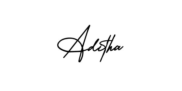 Make a beautiful signature design for name Aditha. With this signature (AmerikaSignatureDemo-Regular) style, you can create a handwritten signature for free. Aditha signature style 3 images and pictures png