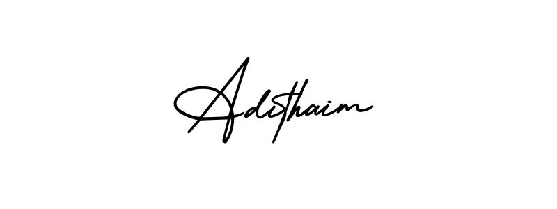 Design your own signature with our free online signature maker. With this signature software, you can create a handwritten (AmerikaSignatureDemo-Regular) signature for name Adithaim. Adithaim signature style 3 images and pictures png