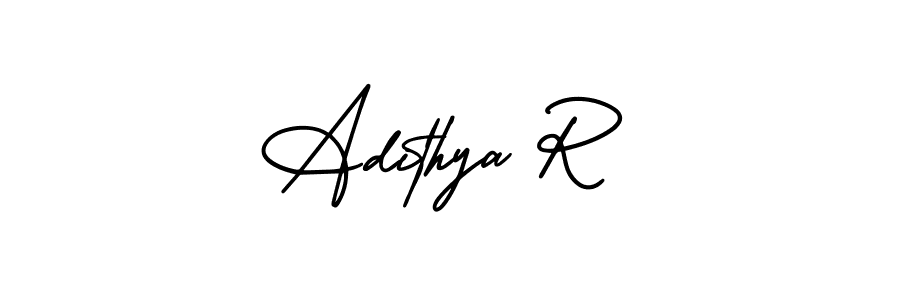 This is the best signature style for the Adithya R name. Also you like these signature font (AmerikaSignatureDemo-Regular). Mix name signature. Adithya R signature style 3 images and pictures png