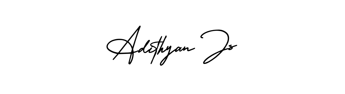 Make a beautiful signature design for name Adithyan Js. With this signature (AmerikaSignatureDemo-Regular) style, you can create a handwritten signature for free. Adithyan Js signature style 3 images and pictures png