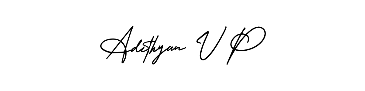 Similarly AmerikaSignatureDemo-Regular is the best handwritten signature design. Signature creator online .You can use it as an online autograph creator for name Adithyan V P. Adithyan V P signature style 3 images and pictures png