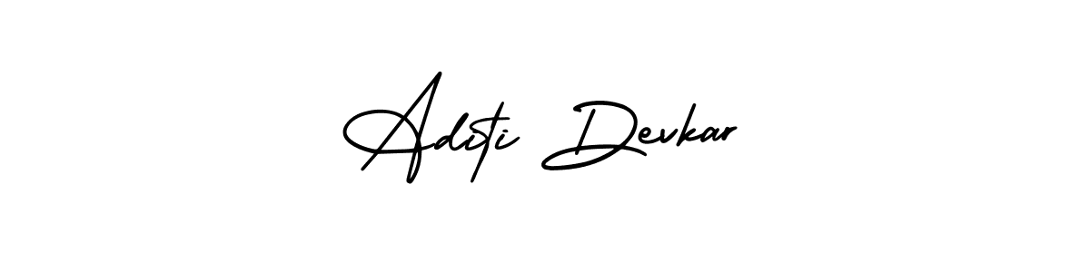 You should practise on your own different ways (AmerikaSignatureDemo-Regular) to write your name (Aditi Devkar) in signature. don't let someone else do it for you. Aditi Devkar signature style 3 images and pictures png