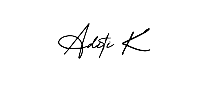 Design your own signature with our free online signature maker. With this signature software, you can create a handwritten (AmerikaSignatureDemo-Regular) signature for name Aditi K. Aditi K signature style 3 images and pictures png