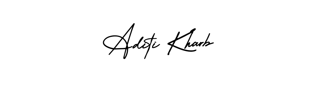 This is the best signature style for the Aditi Kharb name. Also you like these signature font (AmerikaSignatureDemo-Regular). Mix name signature. Aditi Kharb signature style 3 images and pictures png