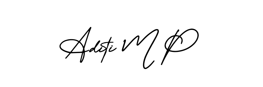 Also we have Aditi M P name is the best signature style. Create professional handwritten signature collection using AmerikaSignatureDemo-Regular autograph style. Aditi M P signature style 3 images and pictures png