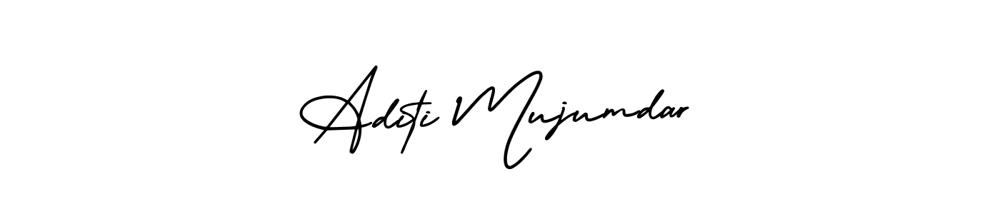 This is the best signature style for the Aditi Mujumdar name. Also you like these signature font (AmerikaSignatureDemo-Regular). Mix name signature. Aditi Mujumdar signature style 3 images and pictures png