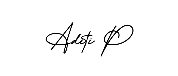 Use a signature maker to create a handwritten signature online. With this signature software, you can design (AmerikaSignatureDemo-Regular) your own signature for name Aditi P. Aditi P signature style 3 images and pictures png