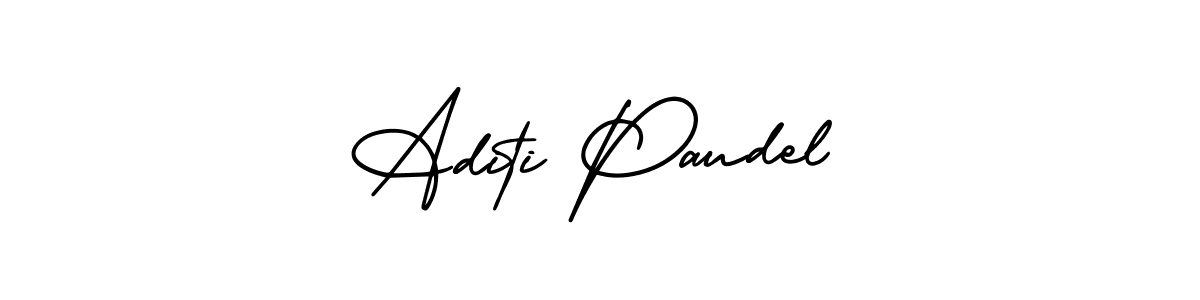 Also You can easily find your signature by using the search form. We will create Aditi Paudel name handwritten signature images for you free of cost using AmerikaSignatureDemo-Regular sign style. Aditi Paudel signature style 3 images and pictures png