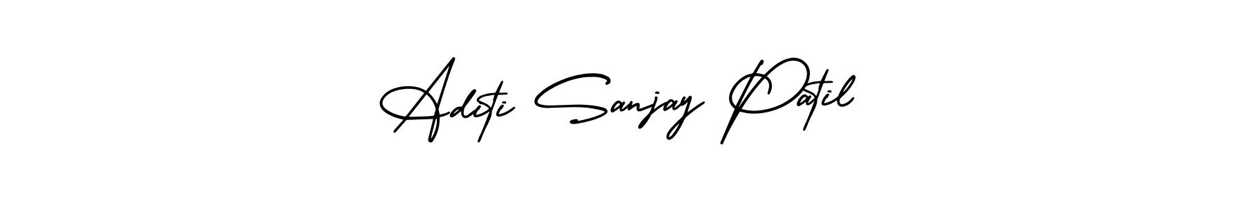 This is the best signature style for the Aditi Sanjay Patil name. Also you like these signature font (AmerikaSignatureDemo-Regular). Mix name signature. Aditi Sanjay Patil signature style 3 images and pictures png