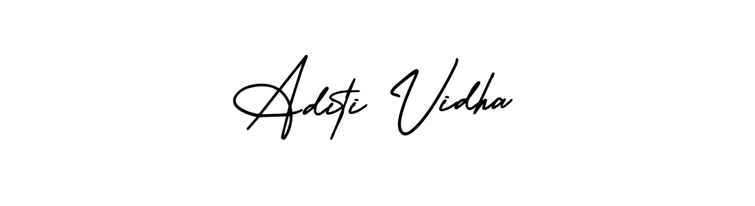 Make a short Aditi Vidha signature style. Manage your documents anywhere anytime using AmerikaSignatureDemo-Regular. Create and add eSignatures, submit forms, share and send files easily. Aditi Vidha signature style 3 images and pictures png