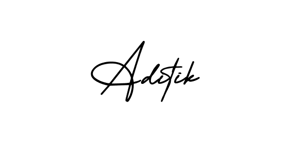 Make a beautiful signature design for name Aditik. With this signature (AmerikaSignatureDemo-Regular) style, you can create a handwritten signature for free. Aditik signature style 3 images and pictures png