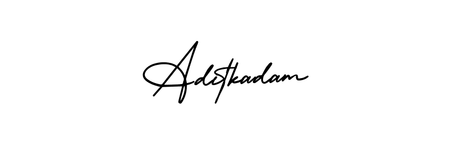 Design your own signature with our free online signature maker. With this signature software, you can create a handwritten (AmerikaSignatureDemo-Regular) signature for name Aditkadam. Aditkadam signature style 3 images and pictures png