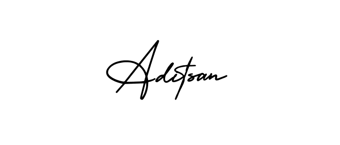 How to make Aditsan signature? AmerikaSignatureDemo-Regular is a professional autograph style. Create handwritten signature for Aditsan name. Aditsan signature style 3 images and pictures png