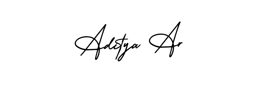 if you are searching for the best signature style for your name Aditya Ar. so please give up your signature search. here we have designed multiple signature styles  using AmerikaSignatureDemo-Regular. Aditya Ar signature style 3 images and pictures png