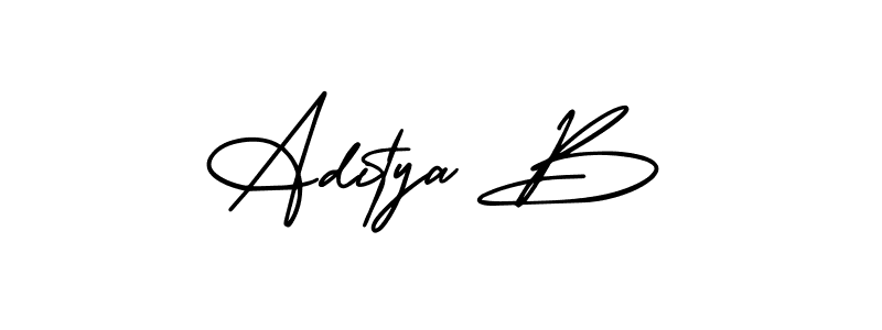 Create a beautiful signature design for name Aditya B. With this signature (AmerikaSignatureDemo-Regular) fonts, you can make a handwritten signature for free. Aditya B signature style 3 images and pictures png