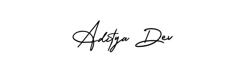 The best way (AmerikaSignatureDemo-Regular) to make a short signature is to pick only two or three words in your name. The name Aditya Dev include a total of six letters. For converting this name. Aditya Dev signature style 3 images and pictures png