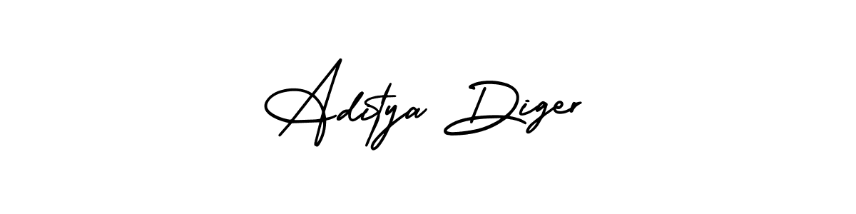 You should practise on your own different ways (AmerikaSignatureDemo-Regular) to write your name (Aditya Diger) in signature. don't let someone else do it for you. Aditya Diger signature style 3 images and pictures png