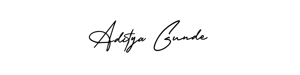 Create a beautiful signature design for name Aditya Gunde. With this signature (AmerikaSignatureDemo-Regular) fonts, you can make a handwritten signature for free. Aditya Gunde signature style 3 images and pictures png