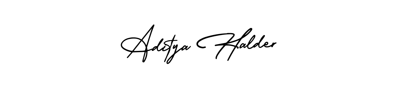 This is the best signature style for the Aditya Halder name. Also you like these signature font (AmerikaSignatureDemo-Regular). Mix name signature. Aditya Halder signature style 3 images and pictures png
