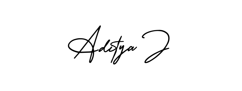 You should practise on your own different ways (AmerikaSignatureDemo-Regular) to write your name (Aditya J) in signature. don't let someone else do it for you. Aditya J signature style 3 images and pictures png