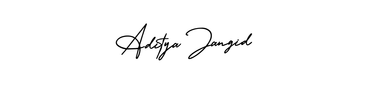 Make a beautiful signature design for name Aditya Jangid. With this signature (AmerikaSignatureDemo-Regular) style, you can create a handwritten signature for free. Aditya Jangid signature style 3 images and pictures png